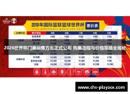 2026世界杯门票销售方案正式公布 购票流程与价格策略全揭秘 2026世界杯门票销售方案正式公布 购票流程与价格策略全揭秘